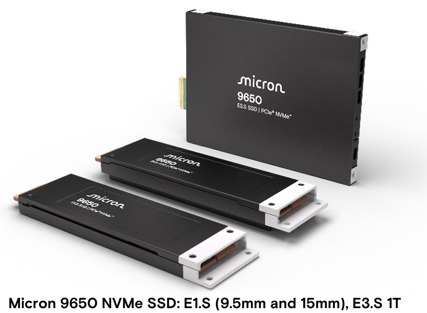 Différents modèles de SSD Micron 9650