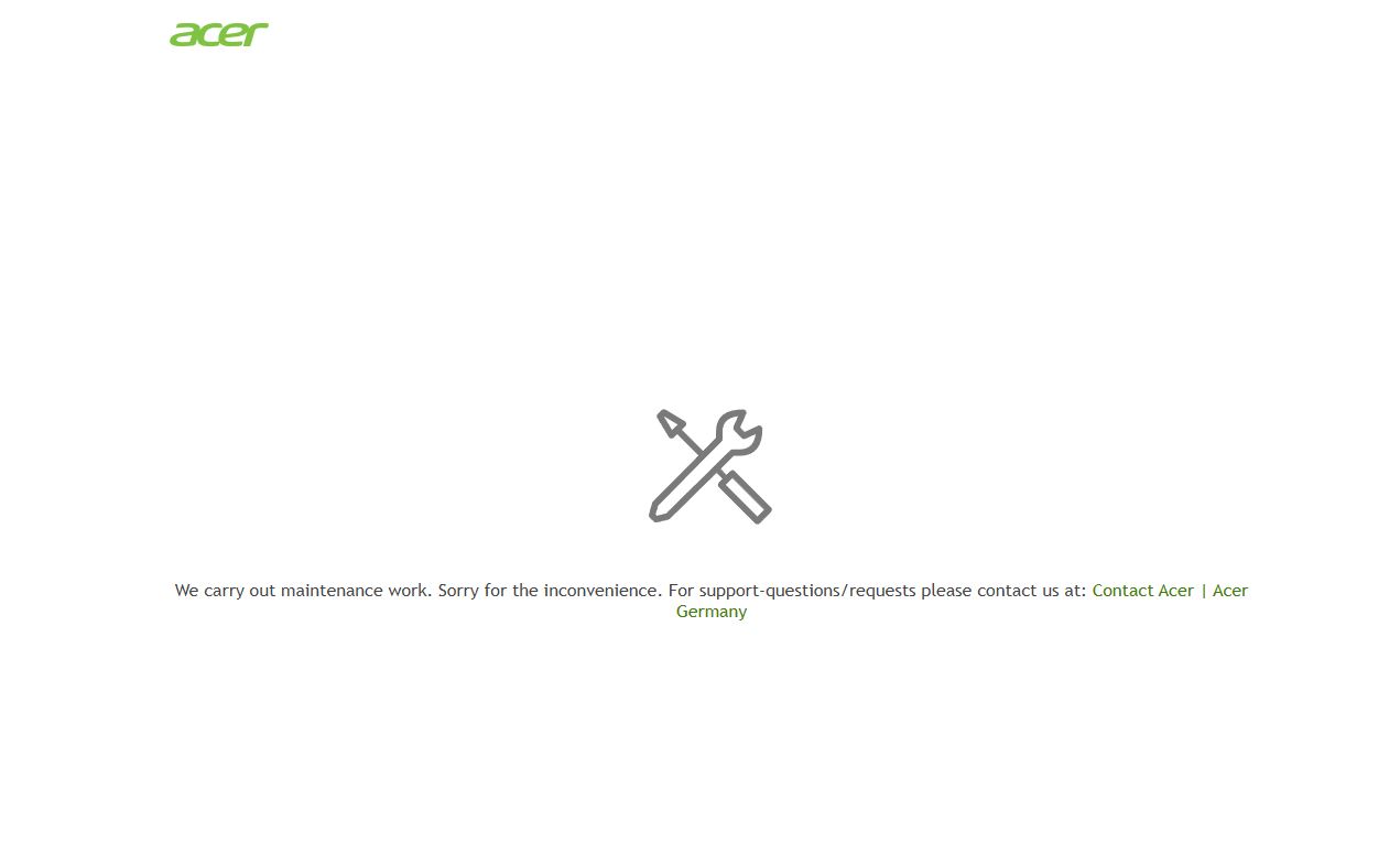 Page de maintenance Acer