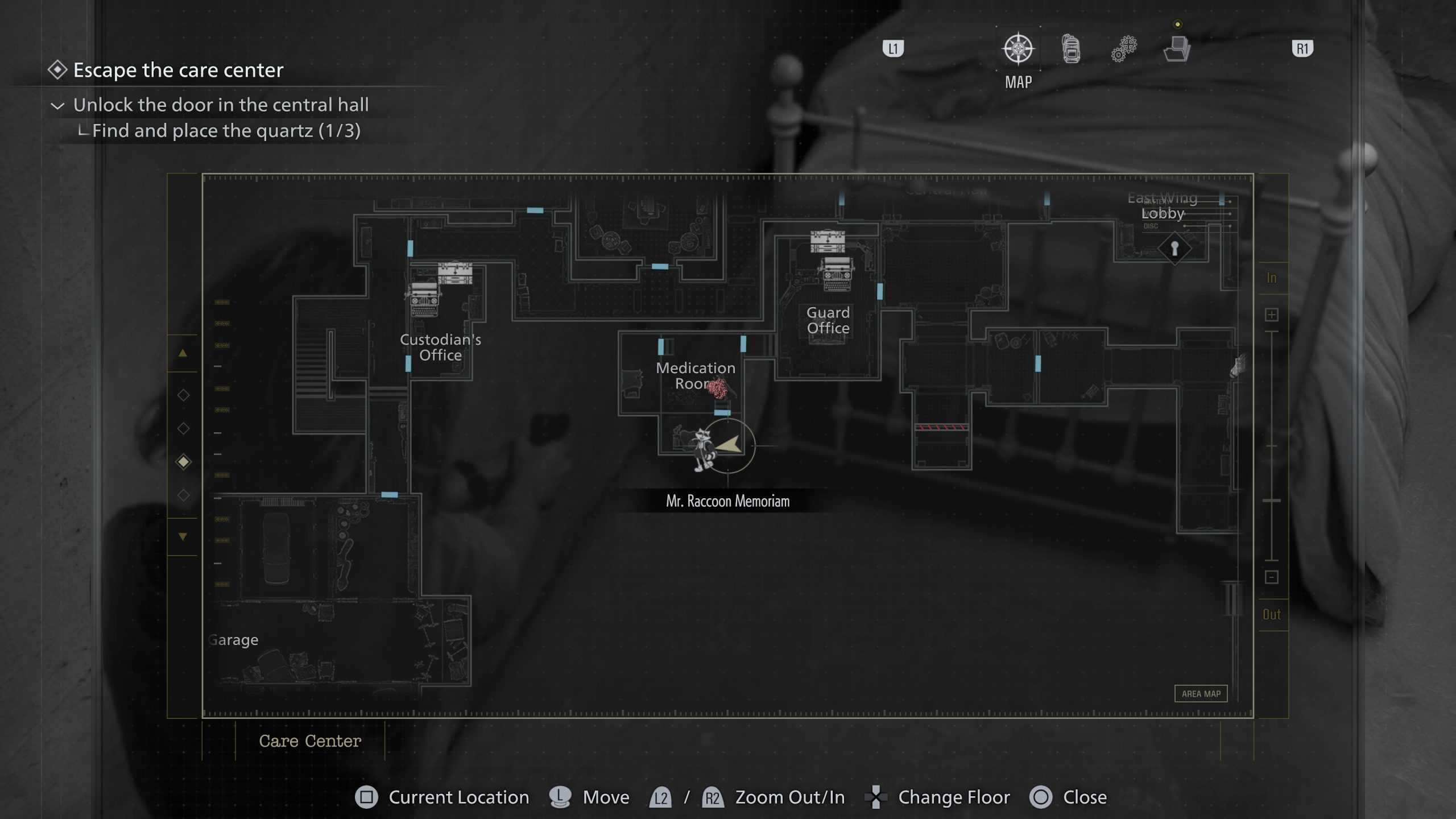 Carte de la salle de médicament