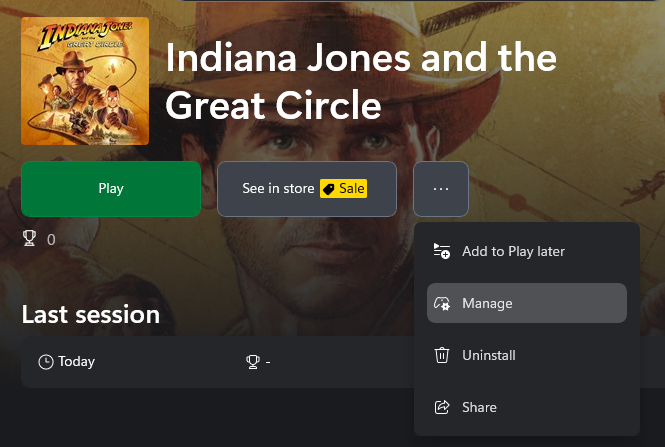 Interface de jeu pour 'Indiana Jones and the Great Circle'