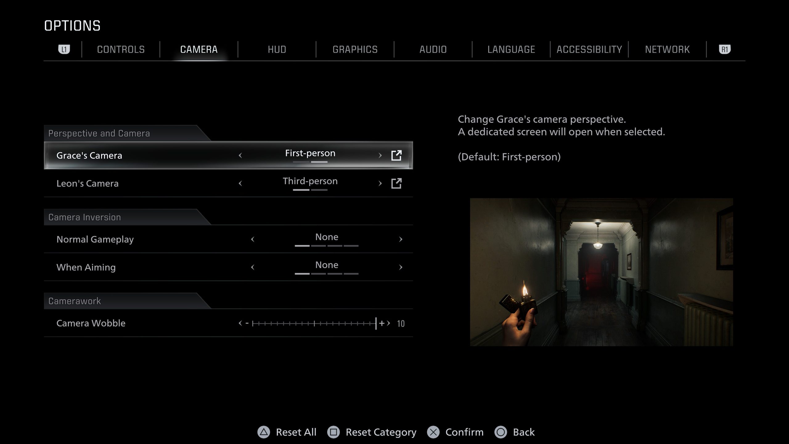 Options de caméra dans Resident Evil Requiem