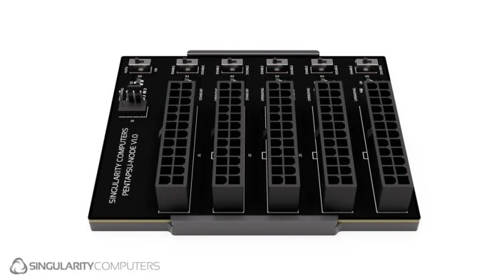 La carte de distribution d’alimentation SENTINEL 2.0 de Singularity Computers dispose de plusieurs connecteurs 24 broches.