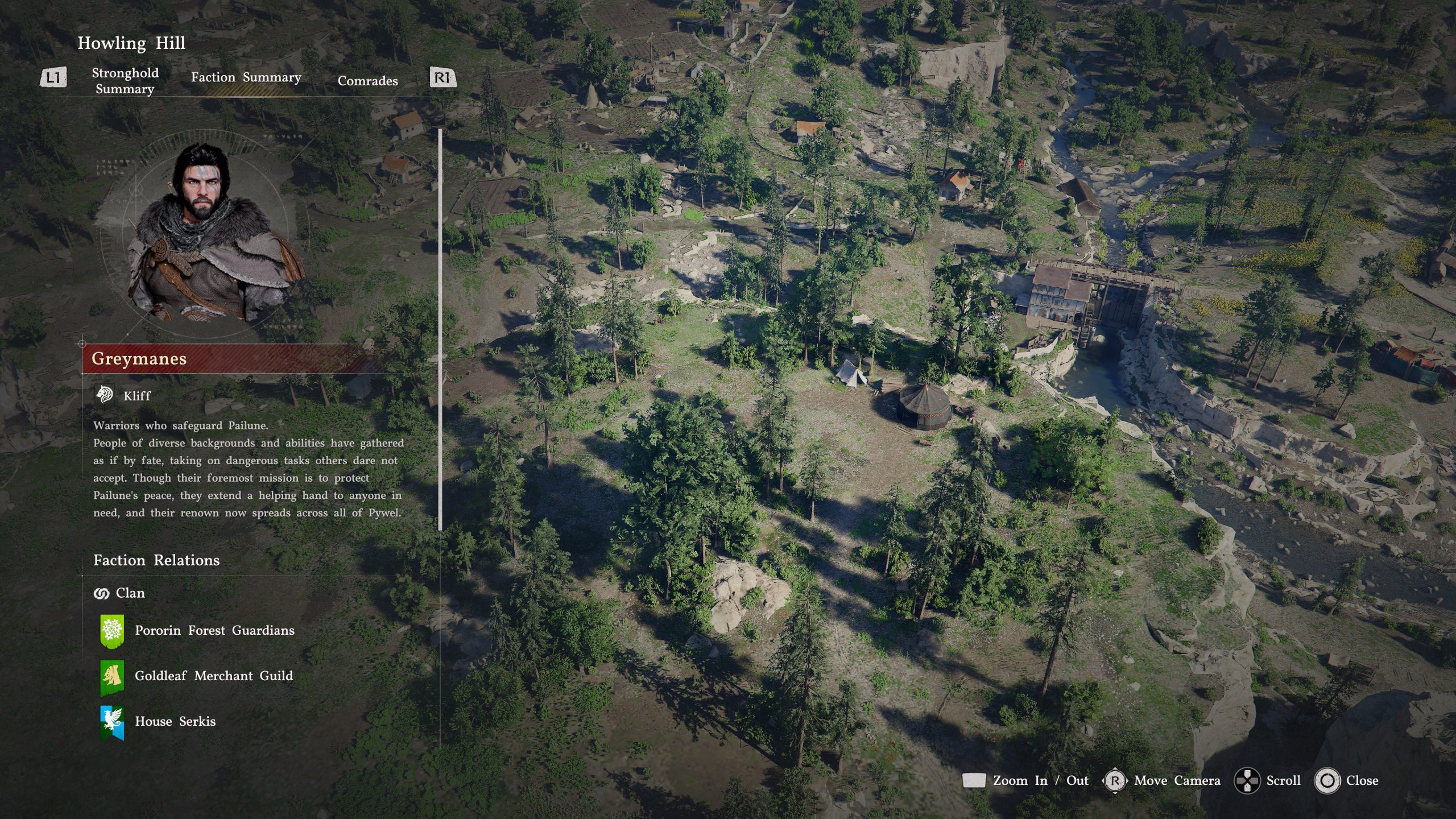 Interface de Crimson Desert montrant Kliff des 'Greymanes'