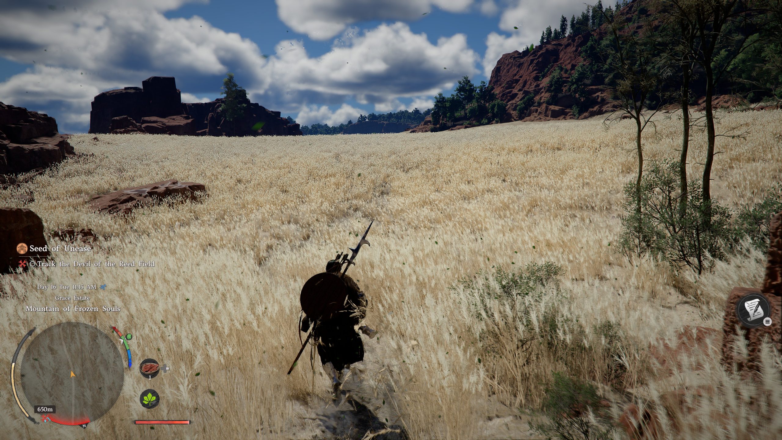 Un personnage traque le Diable du Champ de Roseaux