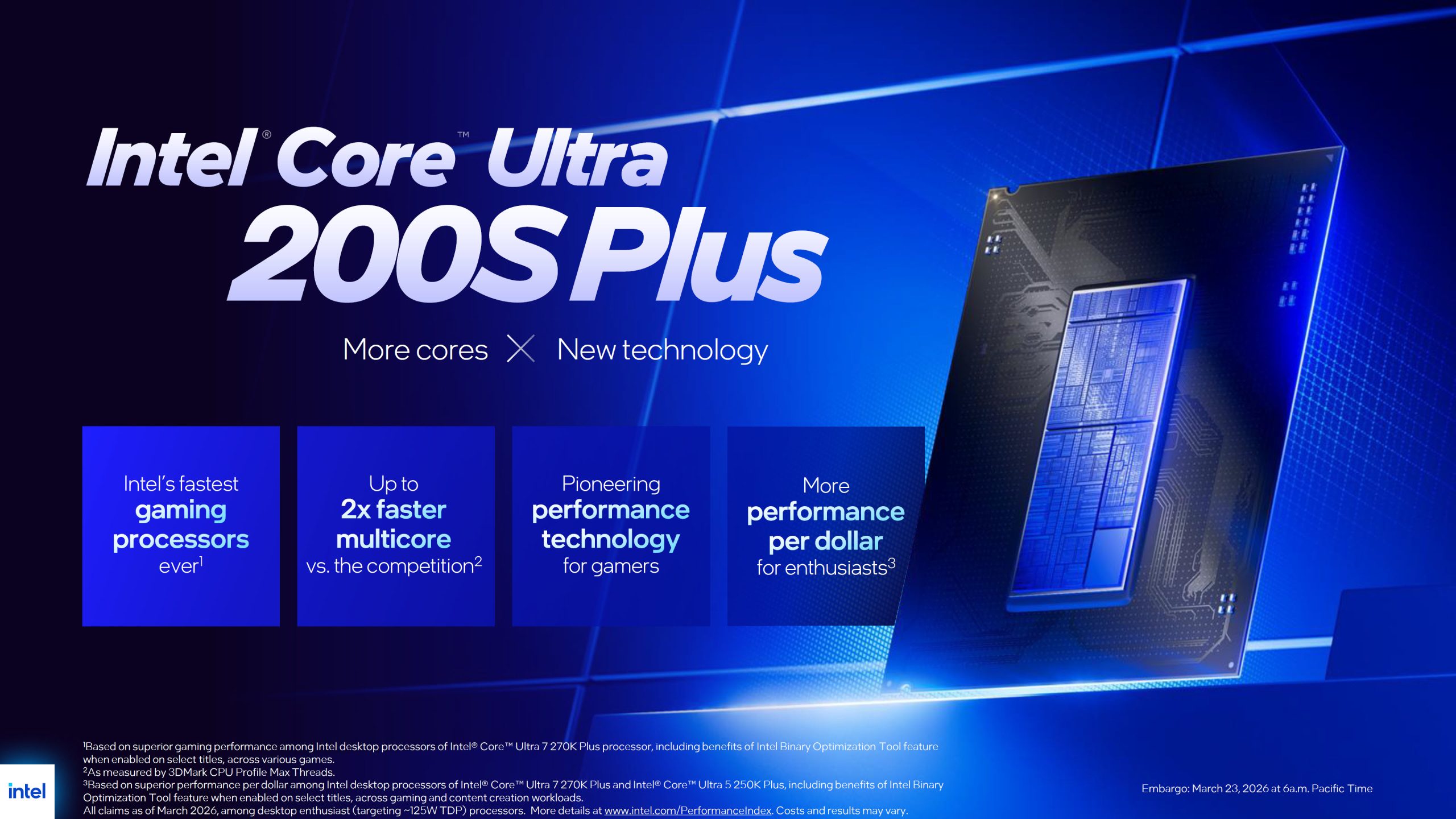 Le processeur Intel Core Ultra 200S Plus offrant la meilleure performance pour les joueurs.