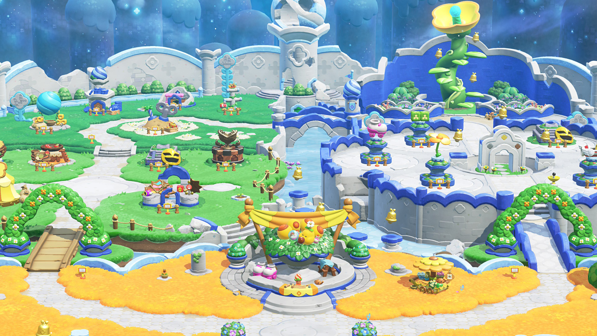 Parc Mario coloré avec diverses attractions