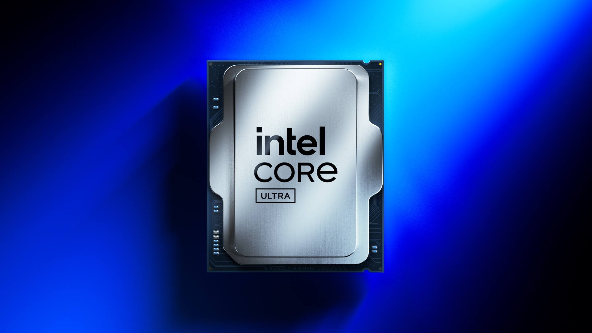 Le visuel montre un processeur Intel Core Ultra sur fond bleu.