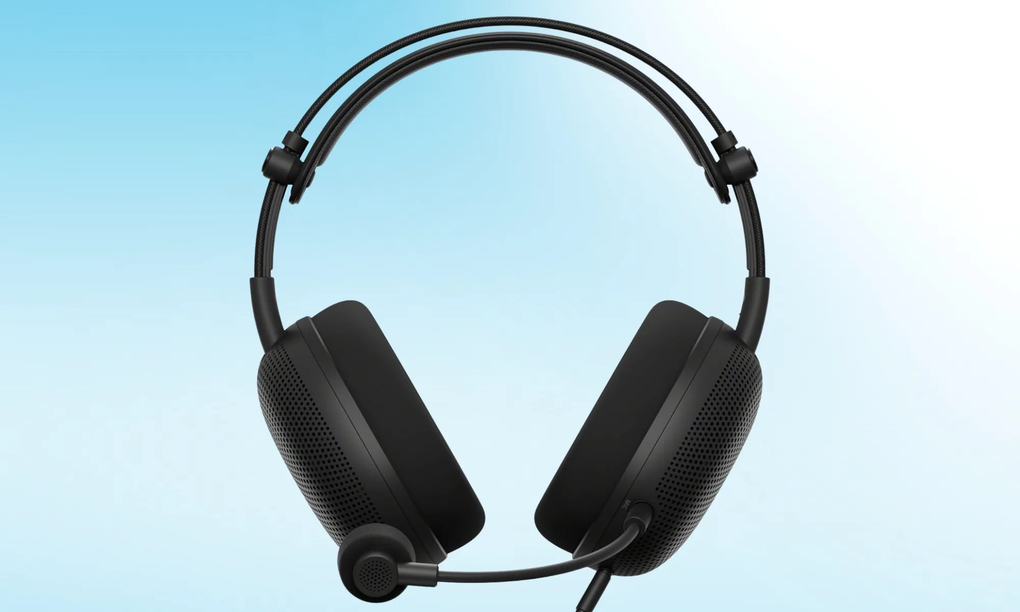 Sony gaming headphones front profile.