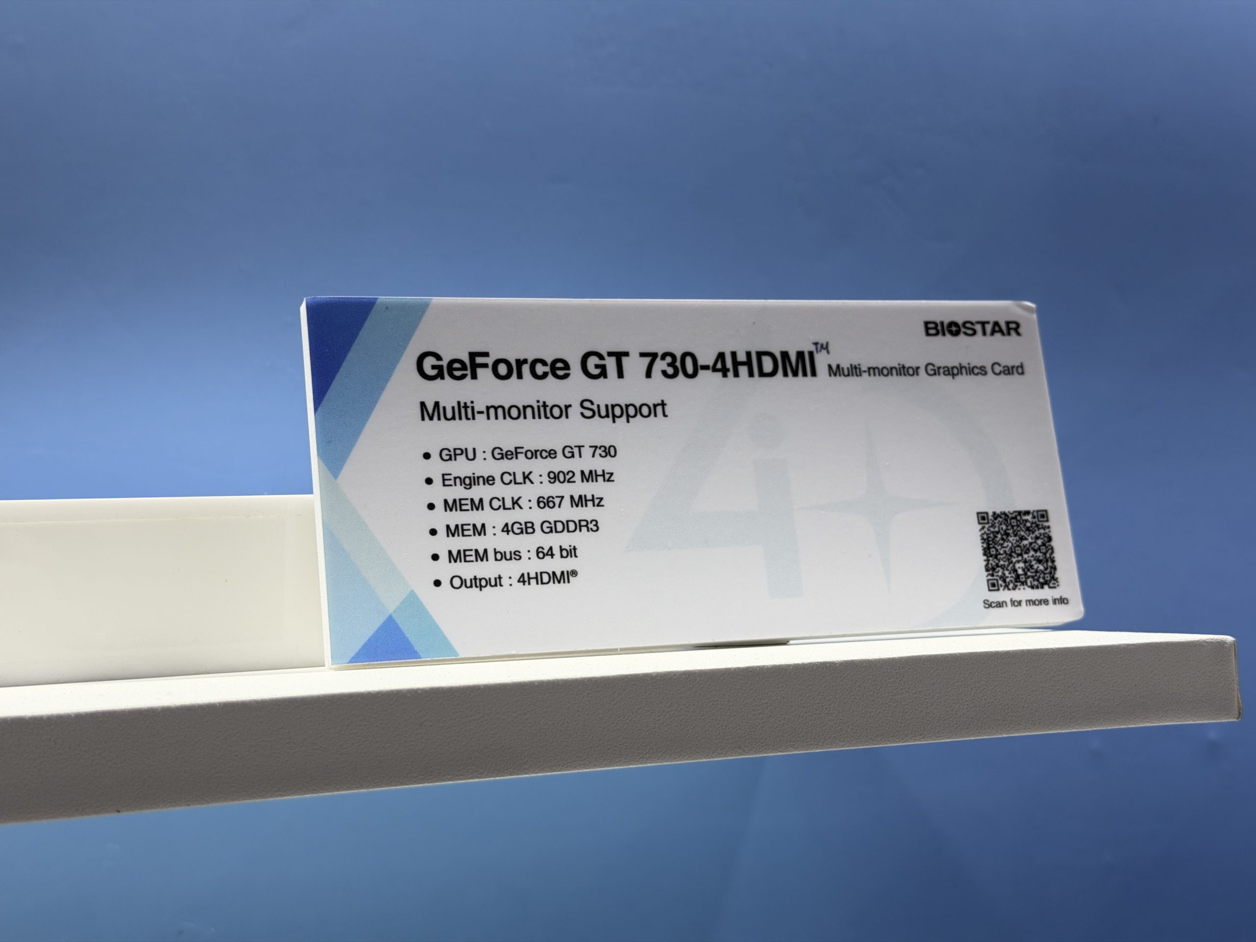 Fiche technique de la carte Biostar GeForce GT 730-4HDMI.