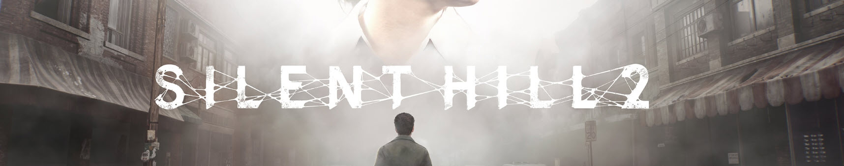 Titre 'Silent Hill 2' sur fond de rue brumeuse.