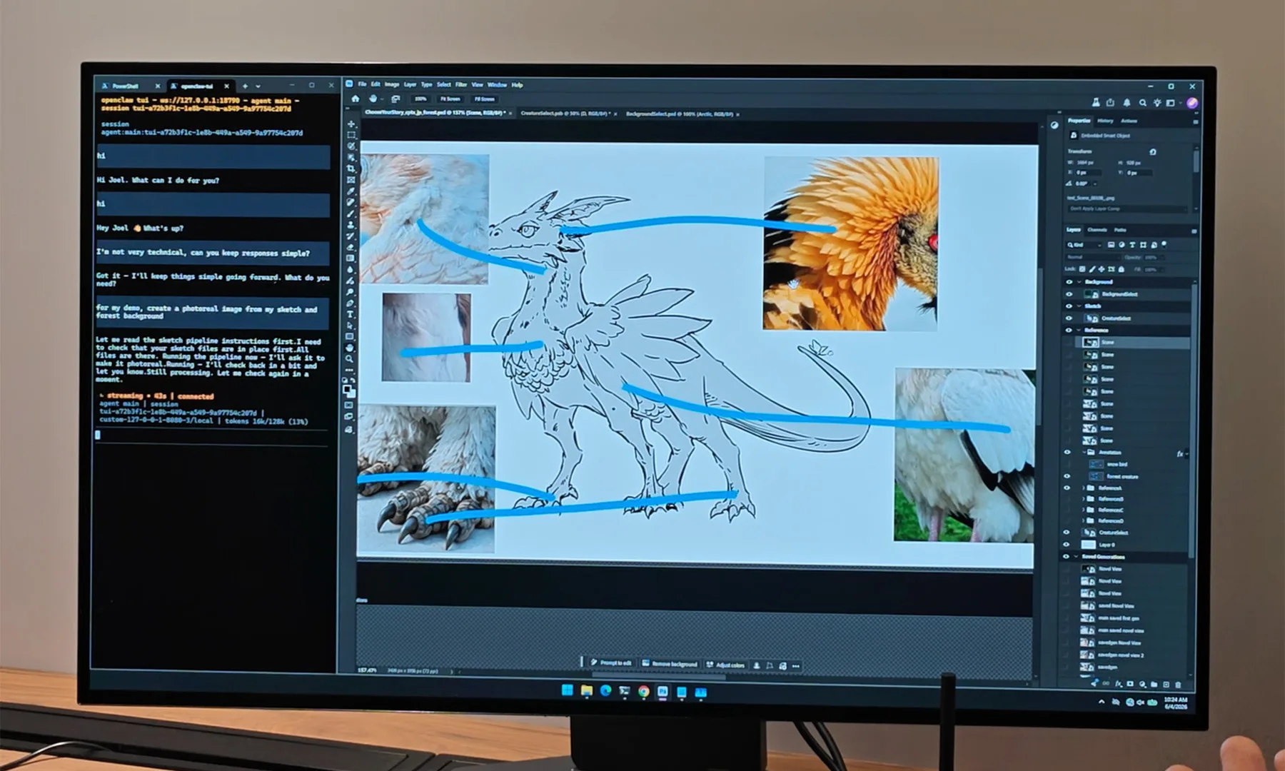 Démonstration de génération d'image avec commande simple sur RTX Spark pour créateurs