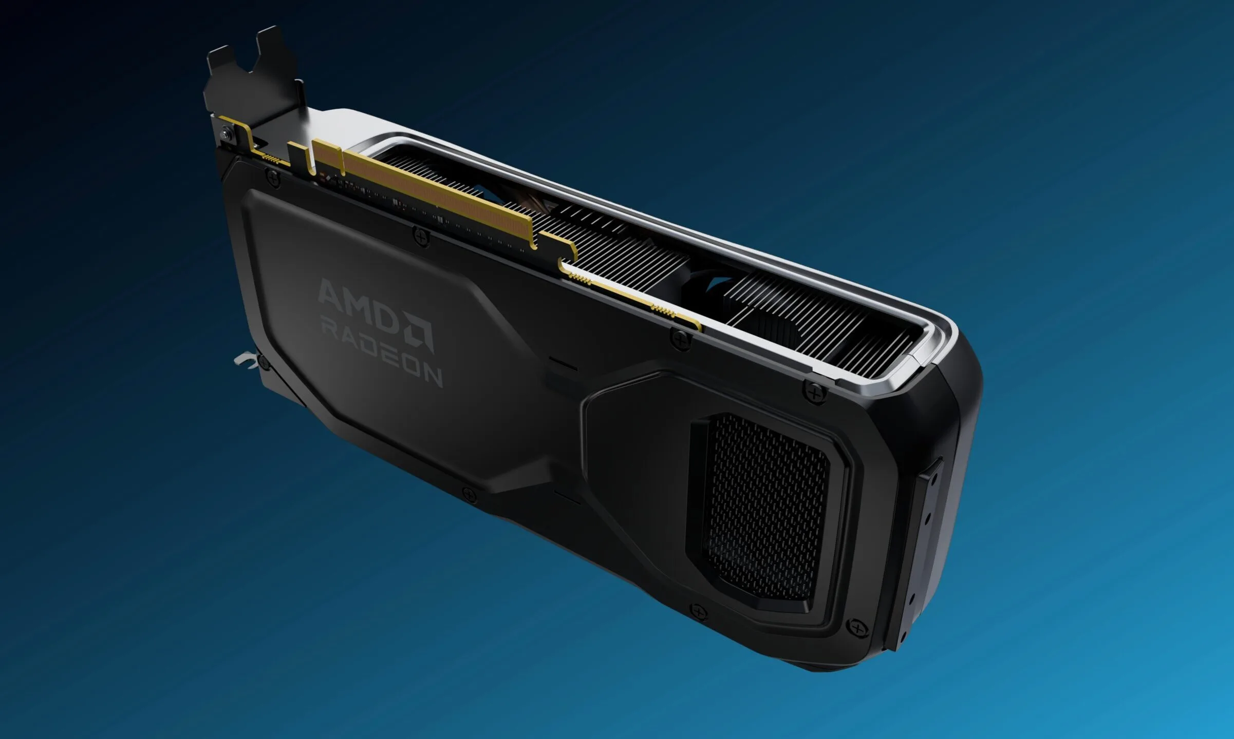 Vue arrière de la carte graphique AMD Radeon RX 9070 GRE