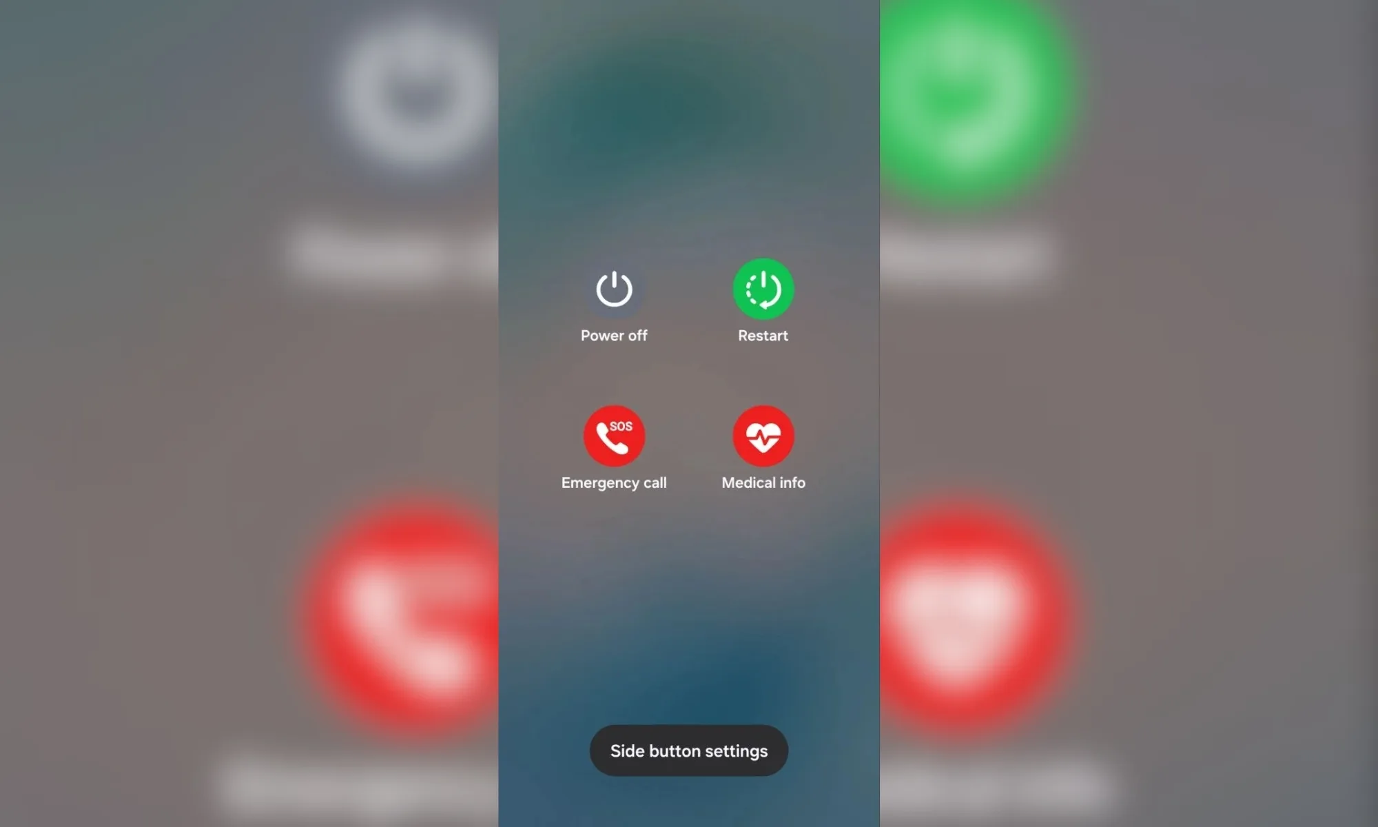 Capture d'écran d'One UI 9 montrant le menu d'alimentation