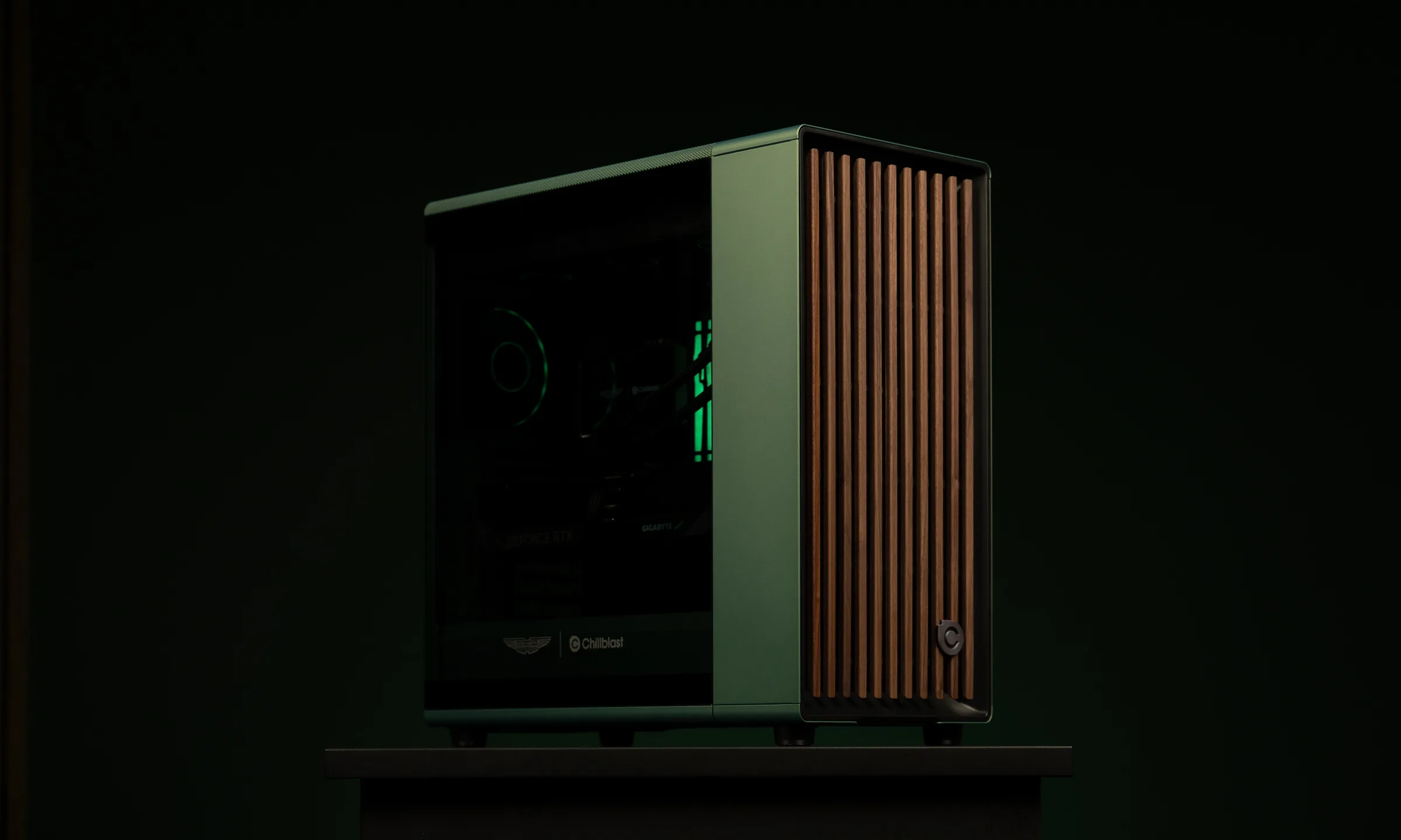 Chillblast X Aston Martin Gaming PC Front Alternate Design