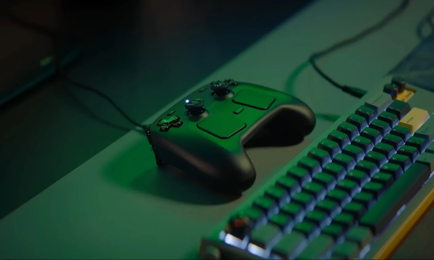 Steam Controller dans une configuration de jeu