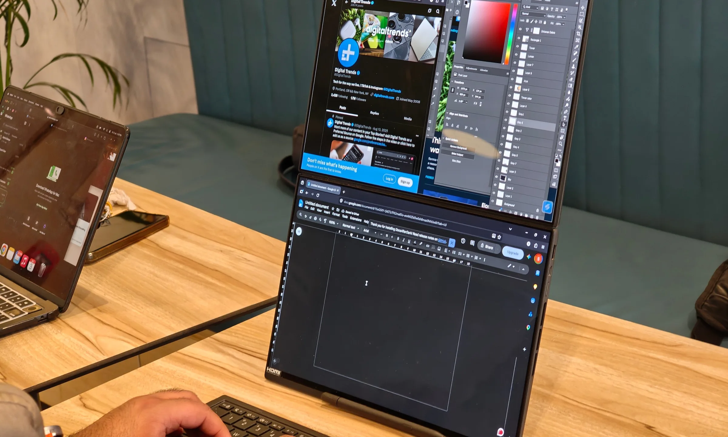 ASUS Zenbook Duo can be placed upright with a kickstand