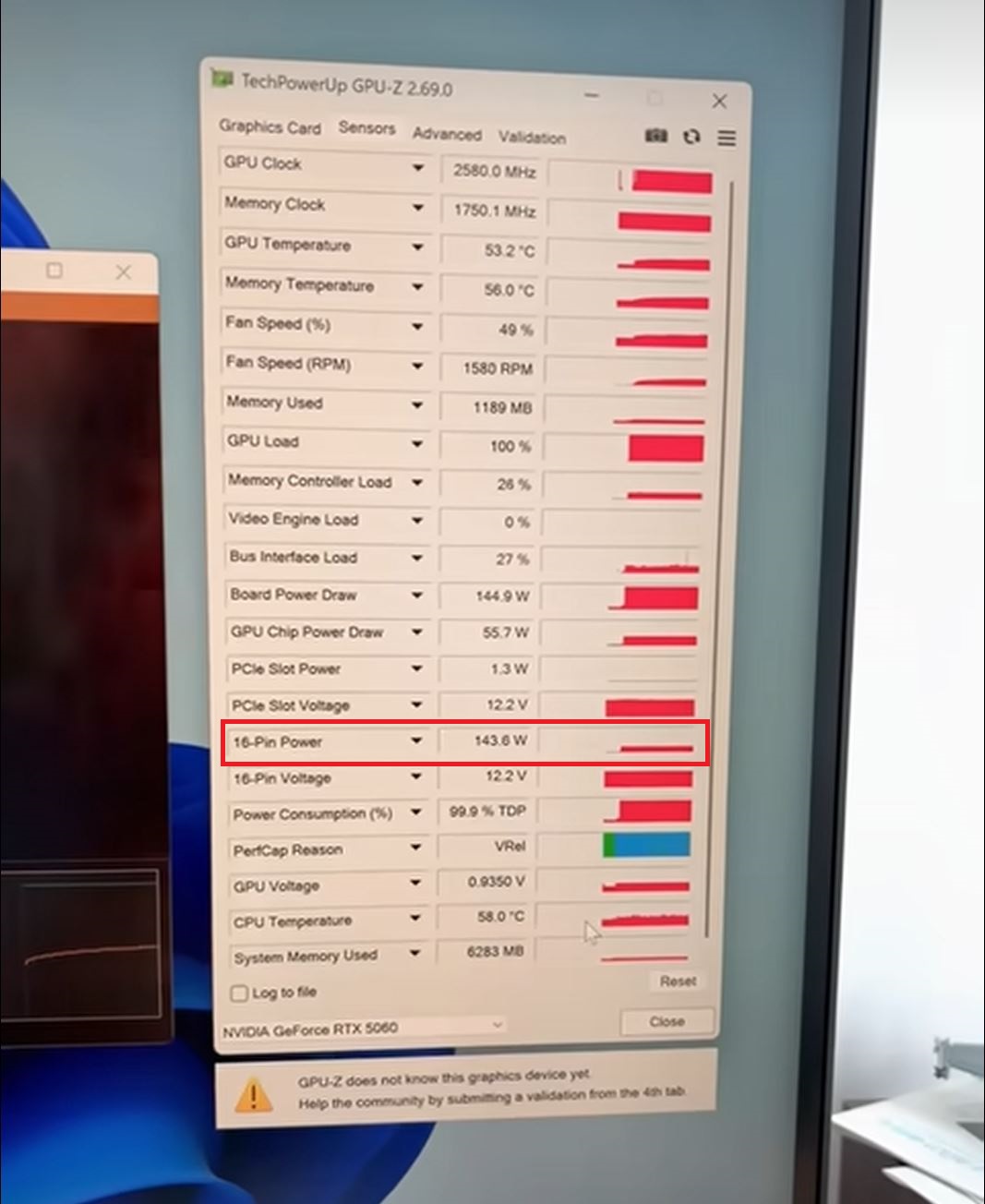Capture d'écran du logiciel GPU-Z affichant les spécifications d'une carte graphique NVIDIA GeForce RTX 5060.