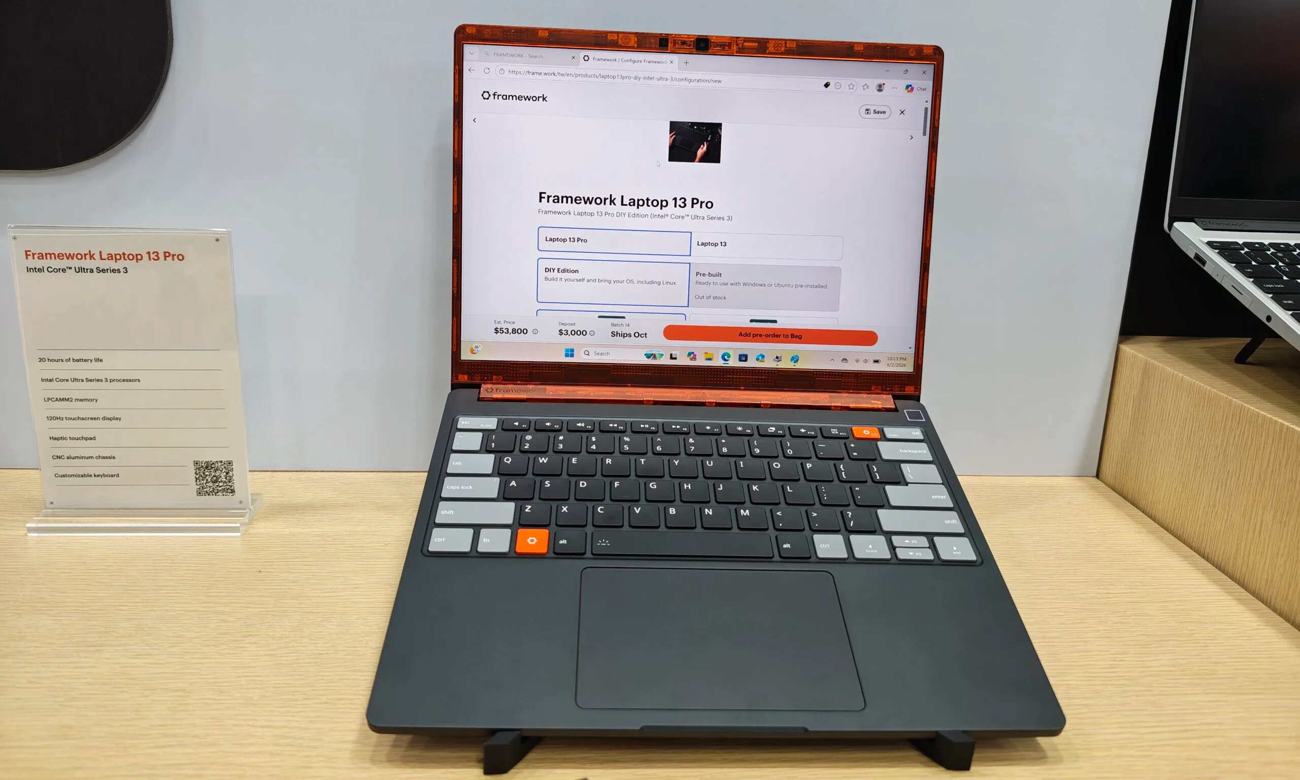 Framework Laptop 13 Pro en vitrine au Computex 2026