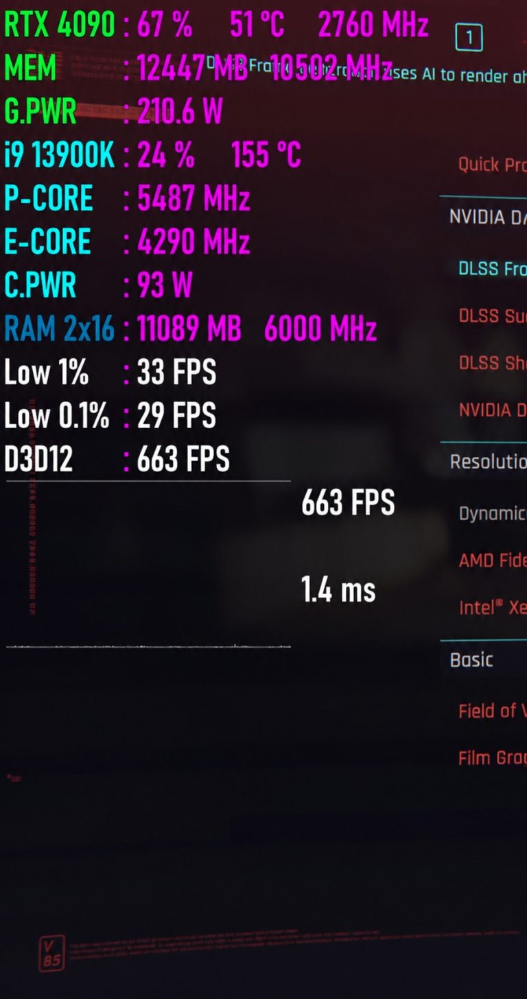 Logiciel de surveillance affichant un Intel Core i9-13900K à 155°C