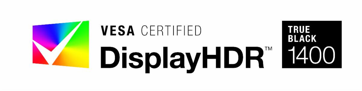 Le logo de certification 'VESA Certified DisplayHDR True Black 1400'.