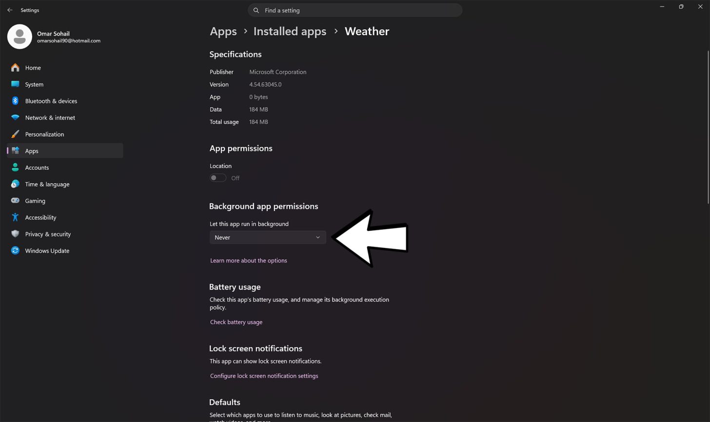 L'application Météo de Windows 11 peut consommer jusqu'à 1,5 Go lors de l'exécution de tâches, peut-être plus