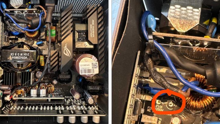 Un bloc d'alimentation ASUS ROG Strix retourné de RMA avec ses protocoles de sécurité contournés