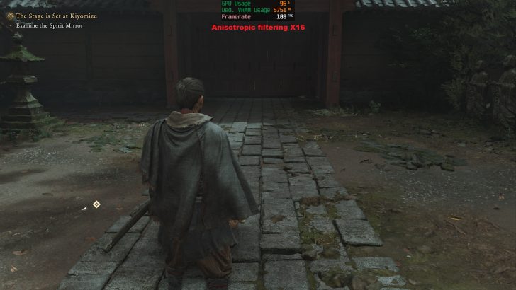 Comparaison visuelle avec le filtrage anisotrope 16X activé dans Onimusha.
