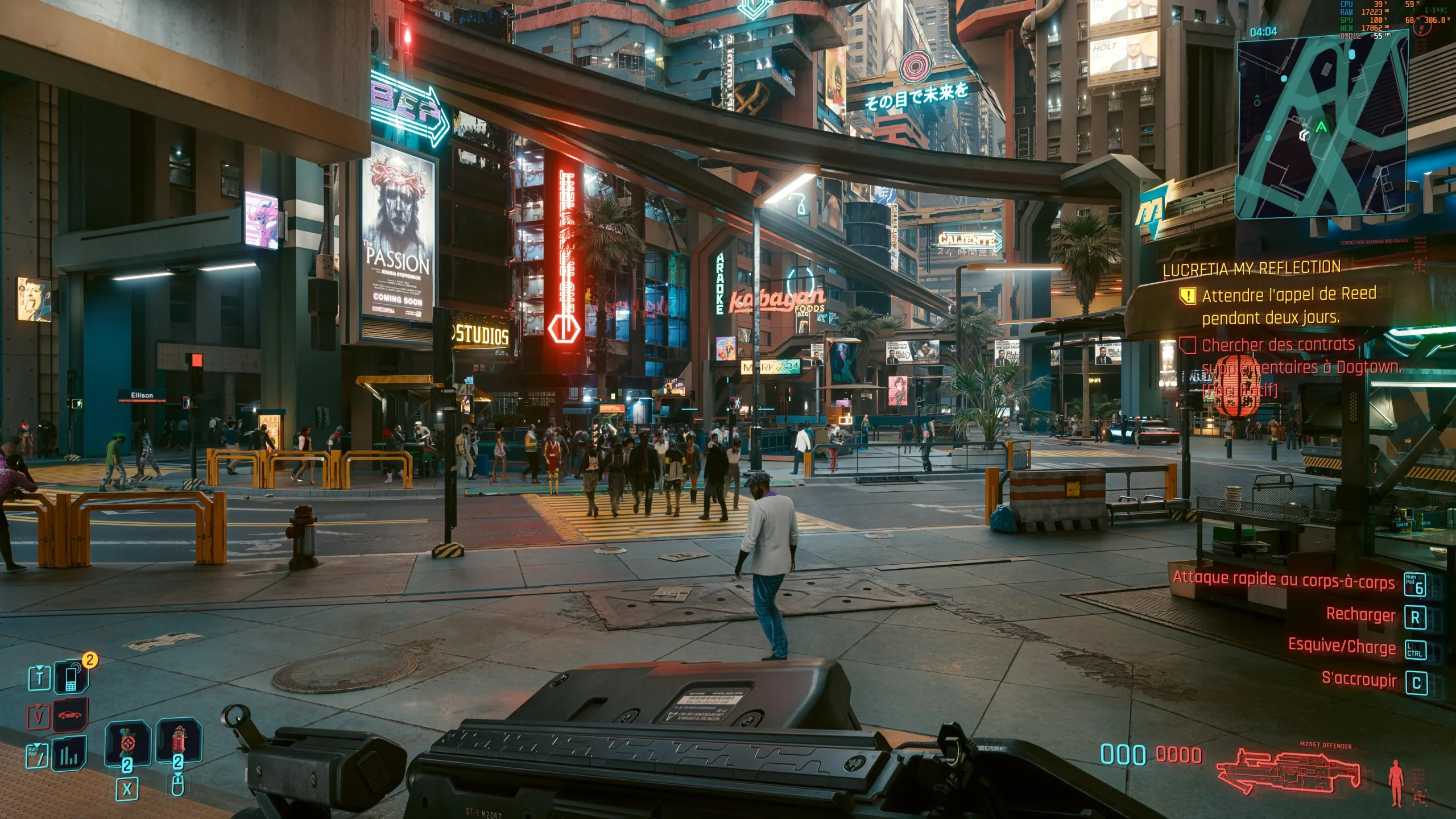 Une autre scène de rue dans Cyberpunk 2077.
