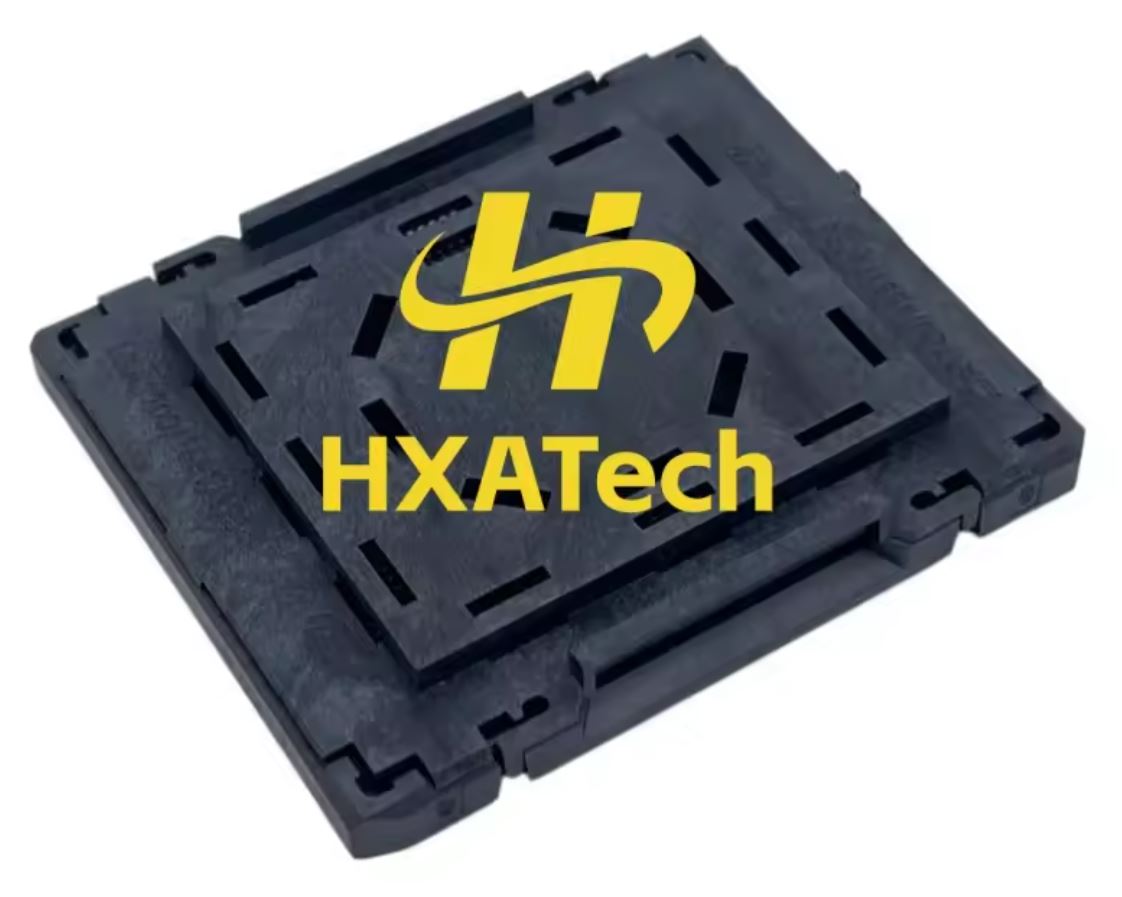 Un cache de socket HXA Tech noir avec le logo 'HXATech' affiché de manière visible.