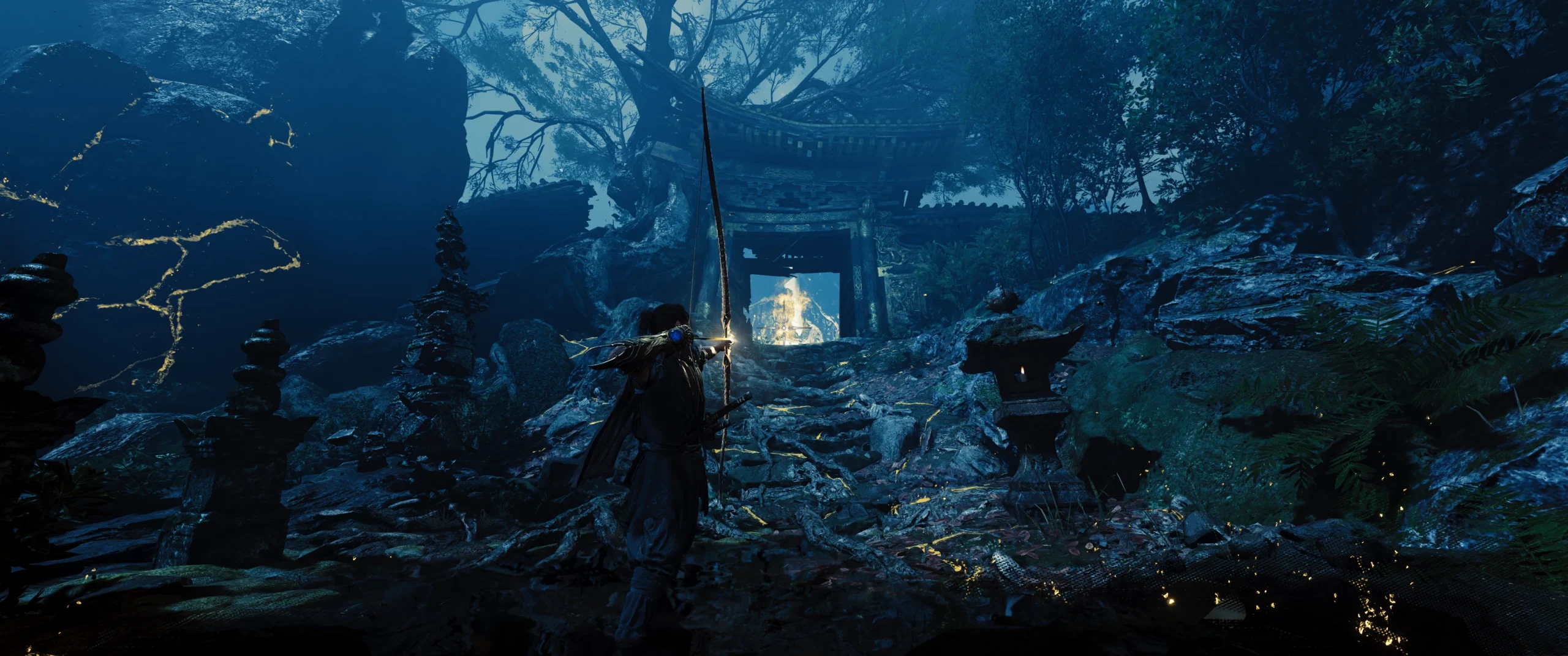 Comparaison montrant un champ de vision plus large dans Onimusha grâce au mod.