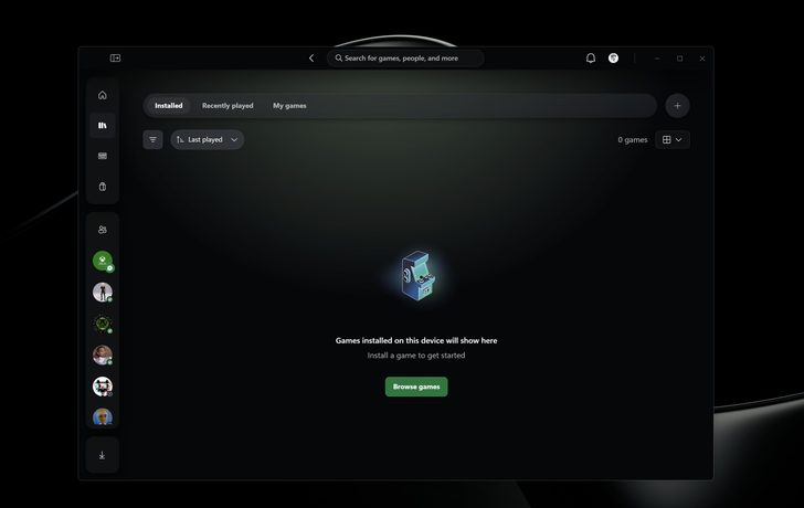 L'interface Xbox Game Pass affiche les onglets 'Installé', 'Joué récemment' et 'Mes jeux'.