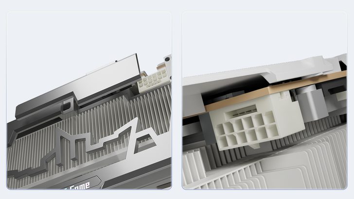 Close-up images show the GeForce RTX 4070 HOF graphics card with a white shroud and visible 12VHPWR power connector.