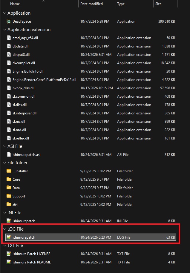 Capture d'écran de l'Explorateur Windows montrant les fichiers du mod et un fichier log.