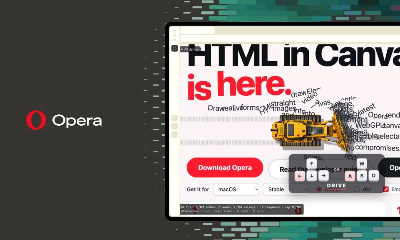 Opera HTML in canvas